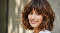 braune Haare mit Karamell Strähnen